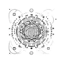 Cosmic journey through the afterlife tattoo design idea