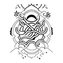 Cosmic journey through the afterlife tattoo design idea