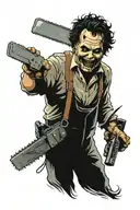 leatherface with chainsaw tattoo design idea