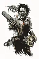 leatherface with chainsaw tattoo design idea