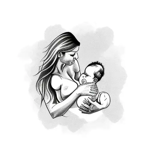 breastfeeding baby love mom tattoo design idea