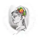 mamma figlia capelli ricci allattamento al seno radici amore forza tattoo design idea