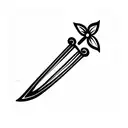 sword with flower tattoo design idea