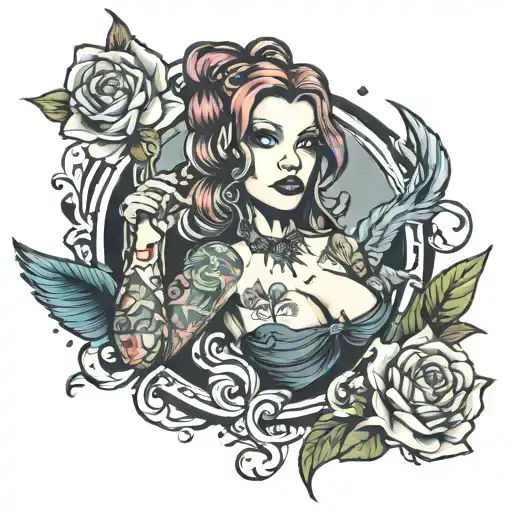 dumb bitch prostitute tattoo design idea
