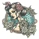 dumb bitch prostitute tattoo design idea