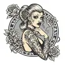 dumb bitch prostitute tattoo design idea