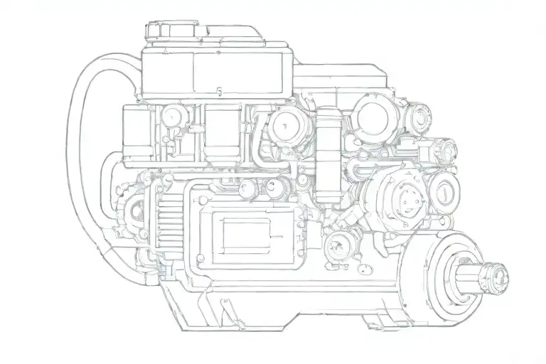 v8 engine transformed tattoo design idea