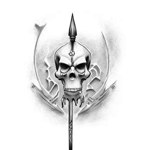 Grim Reaper with stiches and words around it saying "rep what you show" tattoo design idea