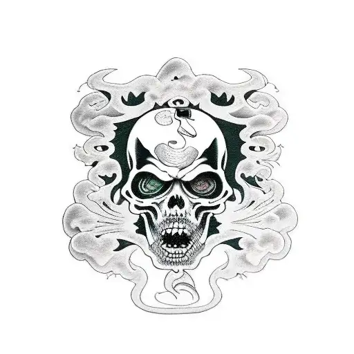 Grim Reaper with stiches and words around it saying "rep what you show" tattoo design idea