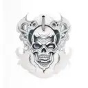 Grim Reaper with stiches and words around it saying "rep what you show" tattoo design idea