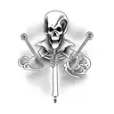 Grim Reaper with stiches and words around it saying "rep what you show" tattoo design idea