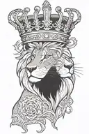 lion crown king tattoo design idea