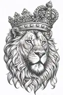 king lion crown tattoo design idea