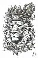king lion crown tattoo design idea