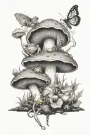 mushroom fairies Forest frogs  tattoo design idea