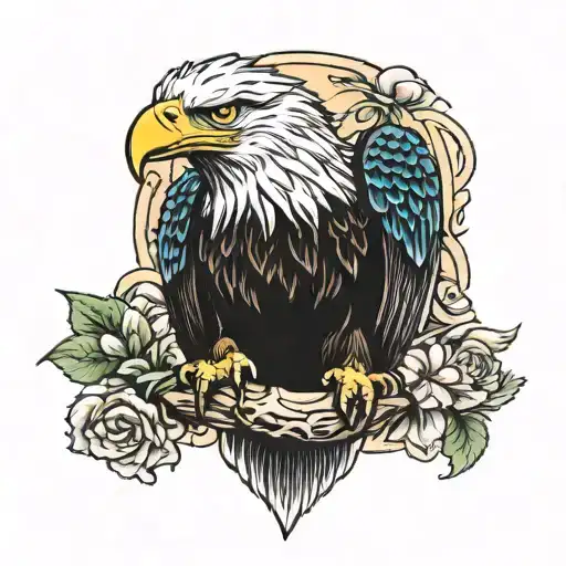 bald eagle and black jaguar tattoo design idea