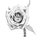 long stem rose and snake tattoo design idea