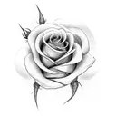 long stem rose and snake tattoo design idea