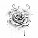 long stem rose and snake head  tattoo design idea