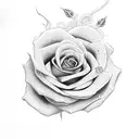 long stem rose and snake head  tattoo design idea