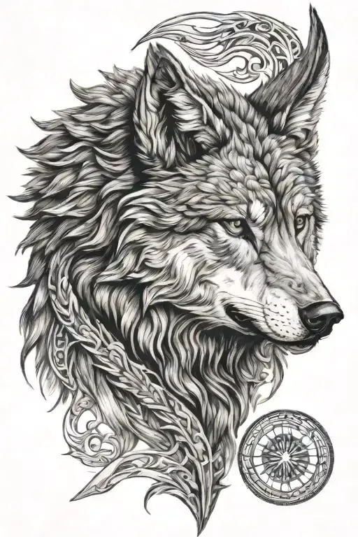 Dacian wolf tattoo design idea