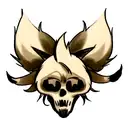  fox Skull with nine tails tattoo design idea