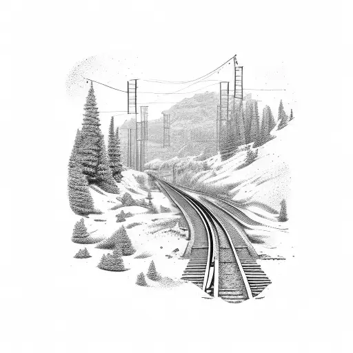 train tracks in madiera  tattoo design idea