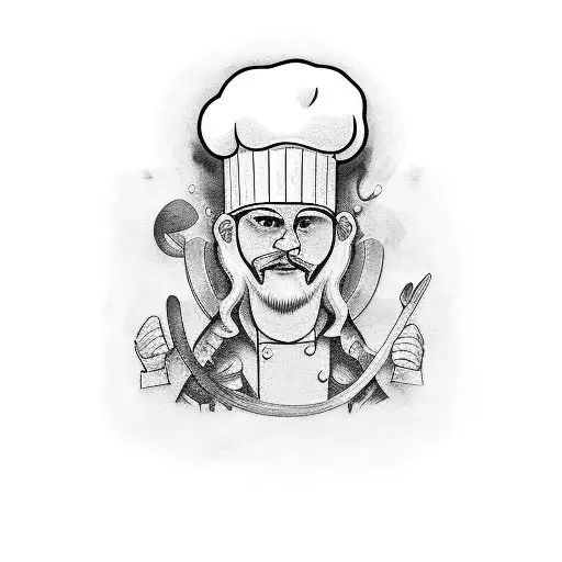 Chef tension inside and look outsede tattoo design idea