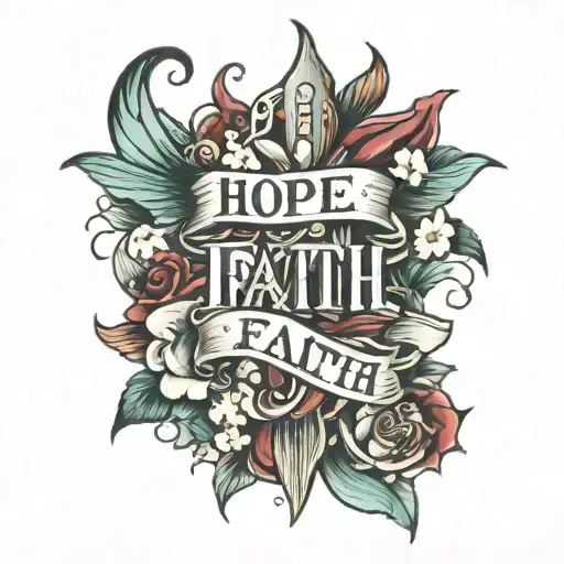 Hope Faith Live Love tattoo design idea