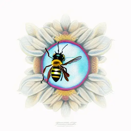 honey comb, bee, wasp, ladybug, dragonfly, Georgia flowers tattoo design idea