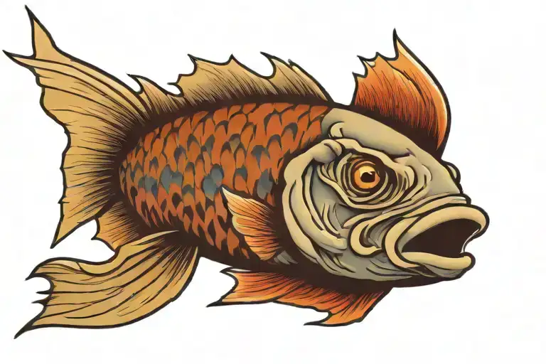 fish jesus tattoo design idea