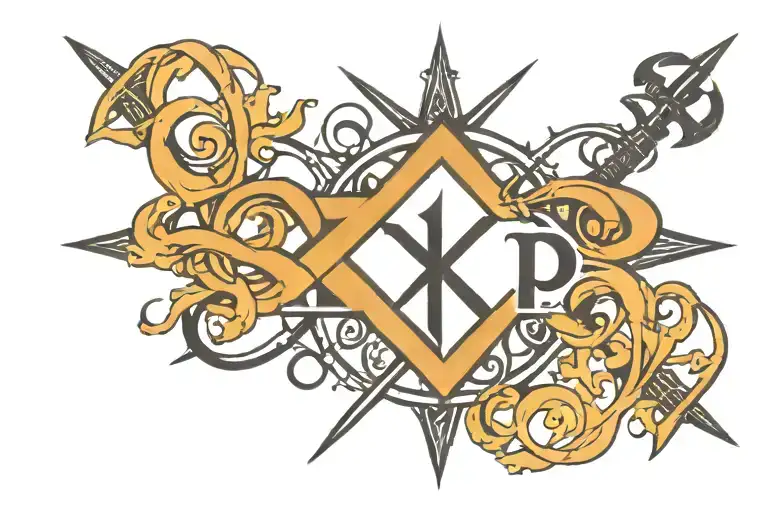 chi rho with a name tatto tattoo design idea
