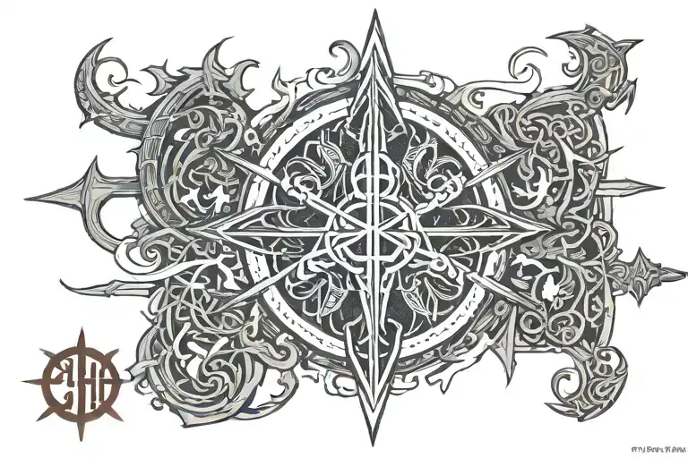 chi rho alpha and omega tattoo design idea