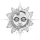 Sun and Moon tattoo design idea
