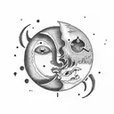 Sun and Moon tattoo design idea