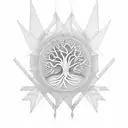 geometric tree of life tattoo design idea