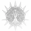 geometric tree of life tattoo design idea