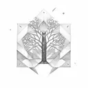 geometric tree of life tattoo design idea