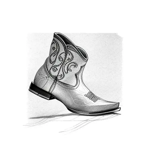 half cowboy boot half figure skate  tattoo design idea