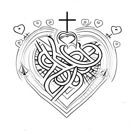heart for love cross for faith and anchor for stability  tattoo design idea
