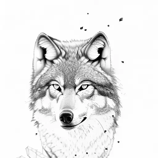 Blooded Wolf broken hourglass mountain into forest trees tattoo design idea