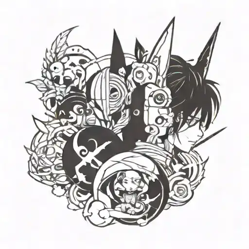 Incorporate a minimalist design of your favorite anime character tattoo design idea