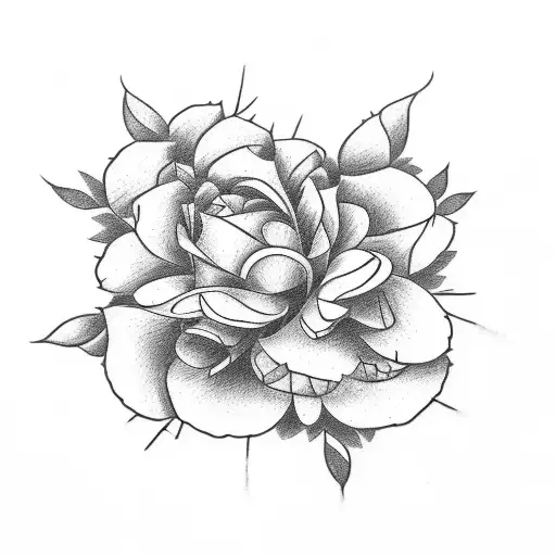 flower composition tattoo design idea