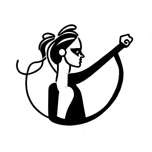 entrenador con antifas entrenando una mujer tattoo design idea