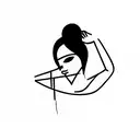 entrenador con antifas entrenando una mujer tattoo design idea