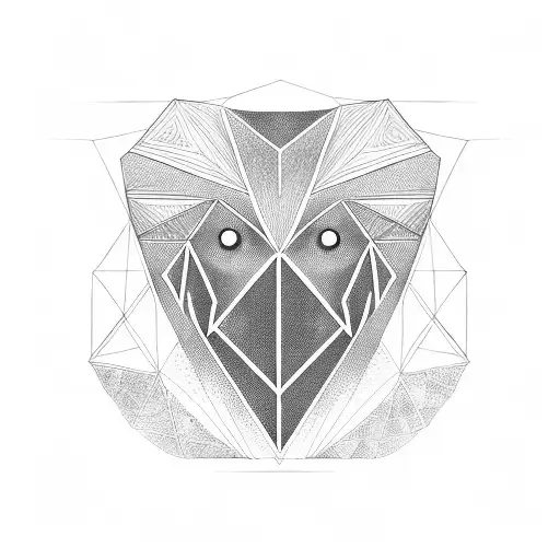 geometric owl tattoo design idea