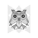 geometric owl tattoo design idea