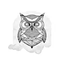 geometric owl tattoo design idea