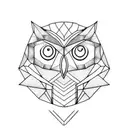 geometric owl tattoo design idea