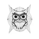 geometric owl tattoo design idea